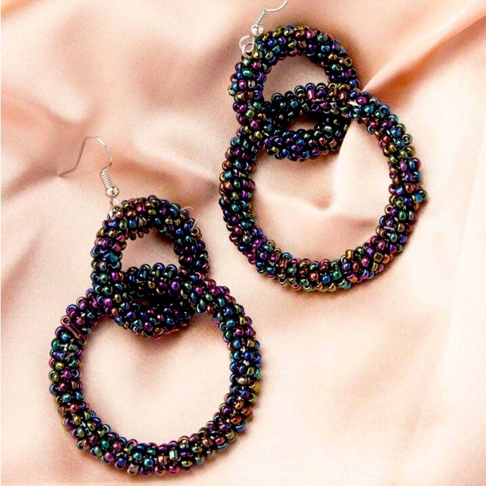 1pair Bohemian Round Drop Earrings For Women For Ear Decoration